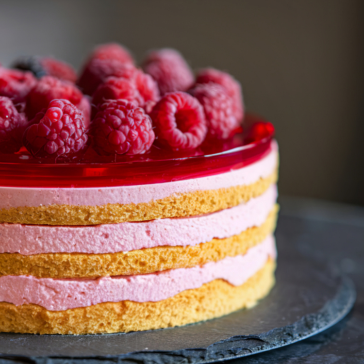 Ein Bild einer Himbeertorte